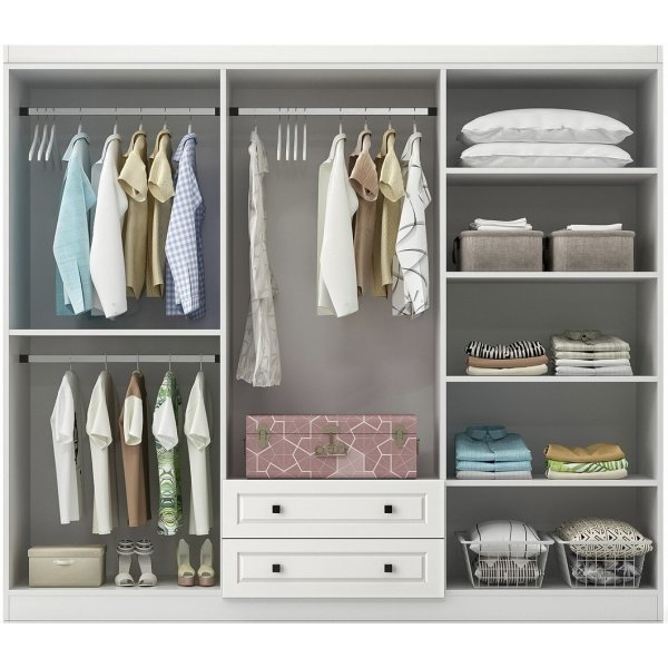 Armoire Bahar 210 x 50 x 210 cm - Blanc Armoire Bahar 210 x 50 x 210 cm - Blanc