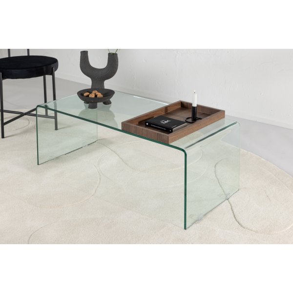 Telemark soffbord 110 x 50 cm - Transparent/Valnöt Telemark soffbord 110 x 50 cm - Transparent/Valnöt