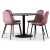 Groupe de repas Seat, table  manger avec 4 chaises en velours Carisma - Noir/Corail