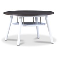 Louise soffbord 90 cm runt med förvaring - Vit / Brunbetsad ek Louise soffbord 90 cm runt med förvaring - Vit / Brunbetsad ek
