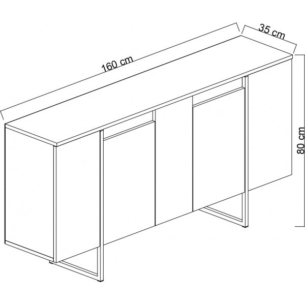 Buffet Lux Anthracite/noir Buffet Lux Anthracite/noir