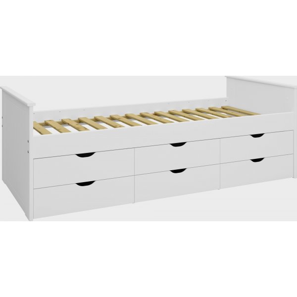 Alba sng med frvaring 90 x 200 cm - Vit