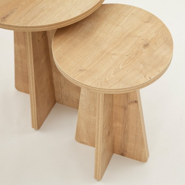 Table d\\\'appoint duo champignon Ø30/40 cm - Chêne saphir Table d\\\'appoint duo champignon Ø30/40 cm - Chêne saphir