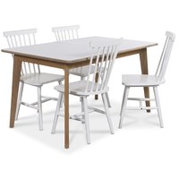 Holger matgrupp 140 cm bord med 4 st vita Visby pinnstolar Holger matgrupp 140 cm bord med 4 st vita Visby pinnstolar