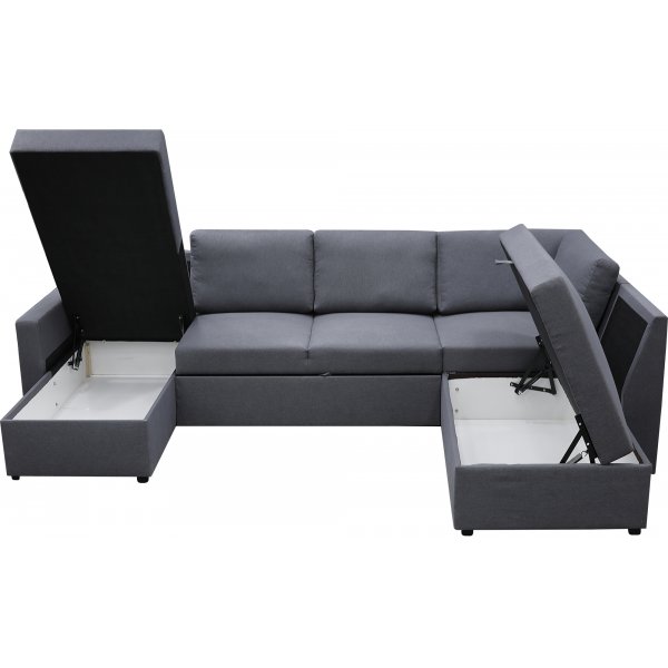 Bäddsoffa U-form mörkgrå - Dream Bäddsoffa U-form mörkgrå - Dream