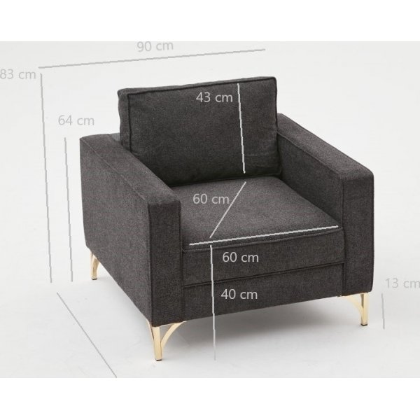 Fauteuil Berlin - Anthracite/noir Fauteuil Berlin - Anthracite/noir