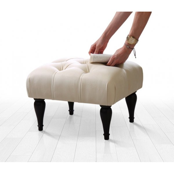 Pouf fleuri - Crème Pouf fleuri - Crème