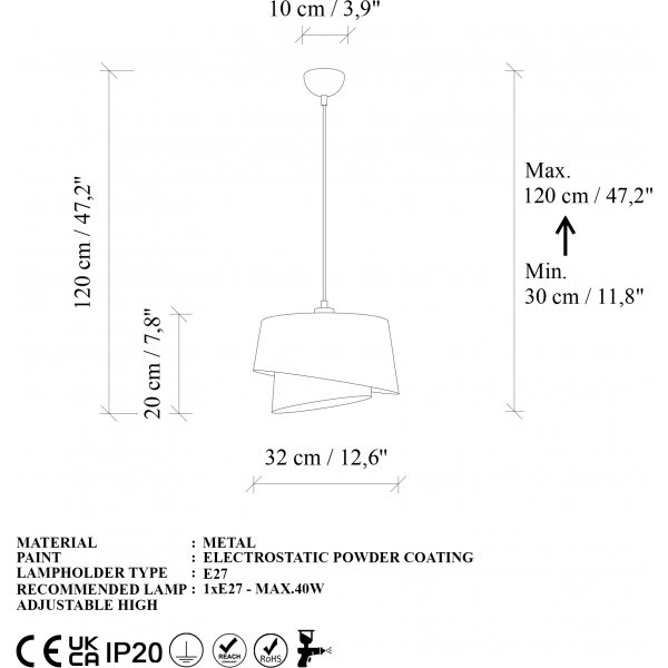 Stage taklampa Ø32 cm - Ljusbrun Stage taklampa Ø32 cm - Ljusbrun