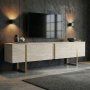 TV-b�nk Orost 180 cm - Travertin/guld