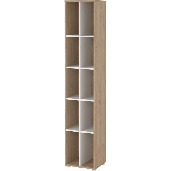 Bibliothque signaltique avec sparateur - Blanc/hickory