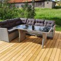 Kundbild Davenport utegrupp med bord (konstrotting) H�ger - Gr�: Passar fint p� min nya altan.