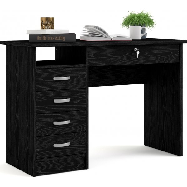Bureau Function Plus avec 4 tiroirs 109,3 x 48,5 cm - Boîte noire Bureau Function Plus avec 4 tiroirs 109,3 x 48,5 cm - Boîte noire