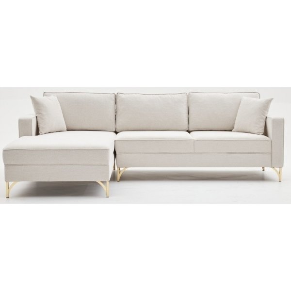 Canapé divan Berlin - Blanc crème/or Canapé divan Berlin - Blanc crème/or