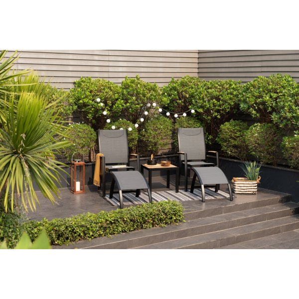 Panama lounge groep 3 - Zwart/teak Panama lounge groep 3 - Zwart/teak