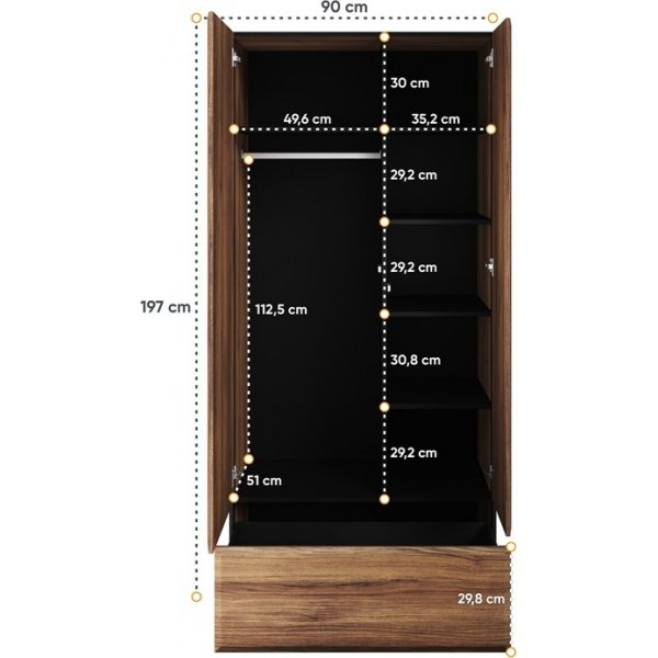Borga garderob - Catania ek/svart