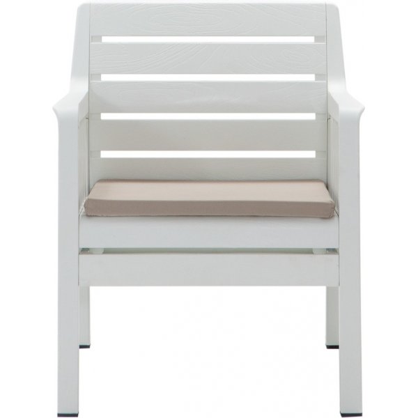 Lara loungegrupp med 3-sits soffa, 2 ftljer och bord - Vit