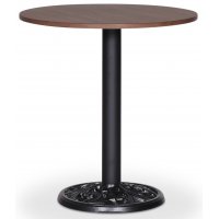 Garden bord runt 70 cm - Svartblommigt underrede/mörk träimitation Garden bord runt 70 cm - Svartblommigt underrede/mörk träimitation