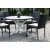 Scottsdale utematgrupp runt bord med 4 st stapelbara stolar - Grå/Svart/Vit