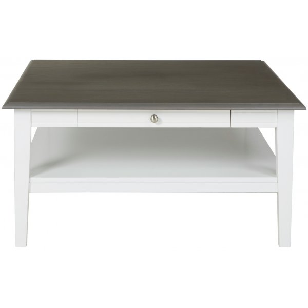 Alexandra soffbord 80 x 80 cm - Vit/grå vintage Alexandra soffbord 80 x 80 cm - Vit/grå vintage