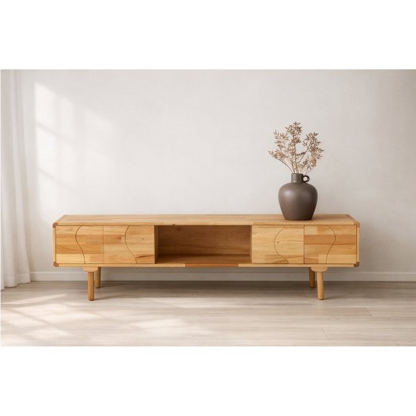 TV-b�nk Sk�rhamn 200x45 cm - natur gummitr�