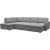 Canap U Trn gris convertible avec rangement - rversible + Dtachant pour meubles