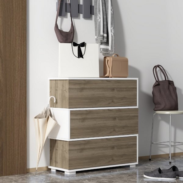 Aris skoskåp - Valnöt/vit Aris skoskåp - Valnöt/vit