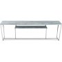 Stella mediabnk - Grtt marmorerat glas / Kromat underrede