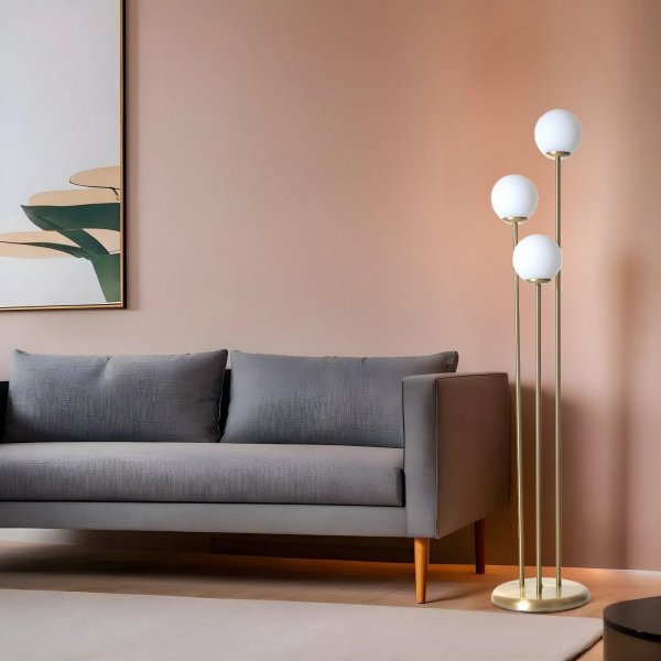 Lampadaire Judy - Or/blanc