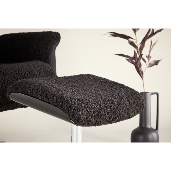 Reclinerfåtölj med fotpall Svart / Krom - Hagön + Textilrengöring för möbler Reclinerfåtölj med fotpall Svart / Krom - Hagön + Textilrengöring för möbler