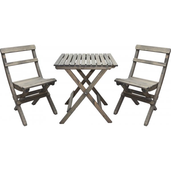 Table de groupe d'extrieur Wilma 65 x 65 cm avec 2 chaises Knohult - Gris