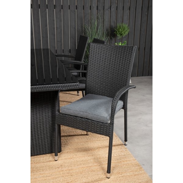 Padova utematgrupp med 6 st Anna stolar - Svart