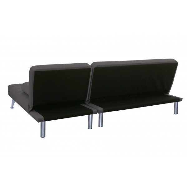 Bddsoffa med divan brun sammet 198 cm