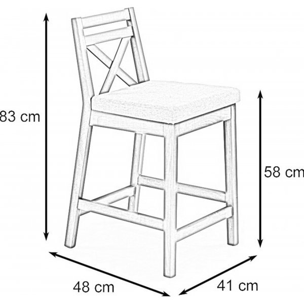 Tabouret de bar Cassandra SH 58 cm - Noyer foncé Tabouret de bar Cassandra SH 58 cm - Noyer foncé