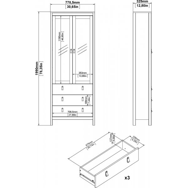 Vitrinekast Madrid - Zwart
