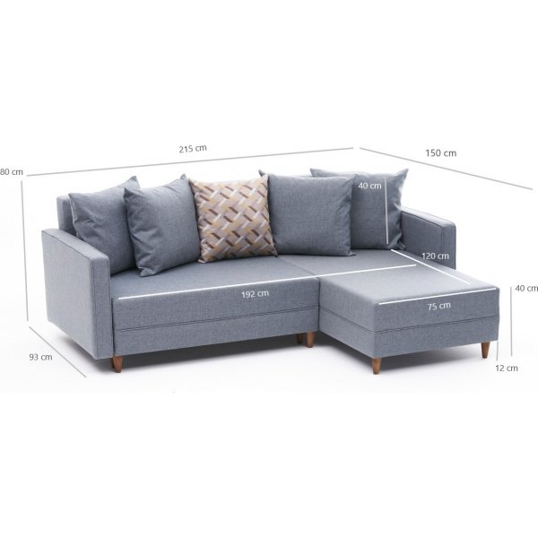 Aydam slaapbank rechts - Blauw