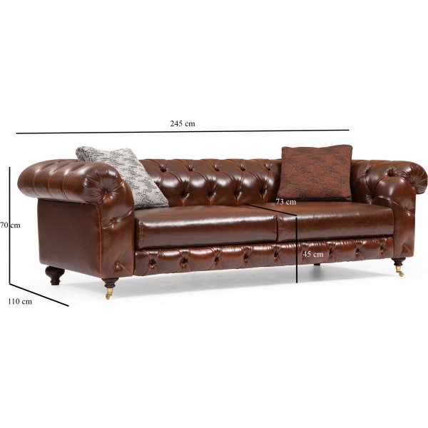 Costa 3-sits soffa - Brun