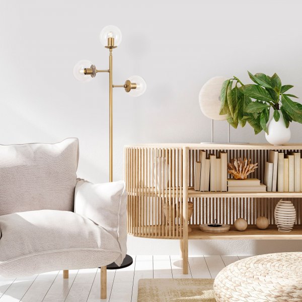 Atlas golvlampa klar - Guld Atlas golvlampa klar - Guld