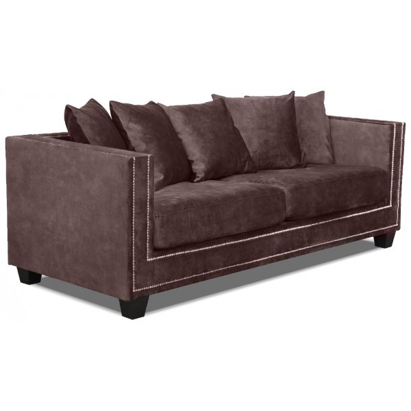 Canapé Temple à rivets - Velours marron vintage Canapé Temple à rivets - Velours marron vintage