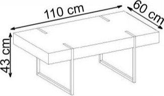 Blanca soffbord 110 x 64 cm - Vit marmor/svart Blanca soffbord 110 x 64 cm - Vit marmor/svart