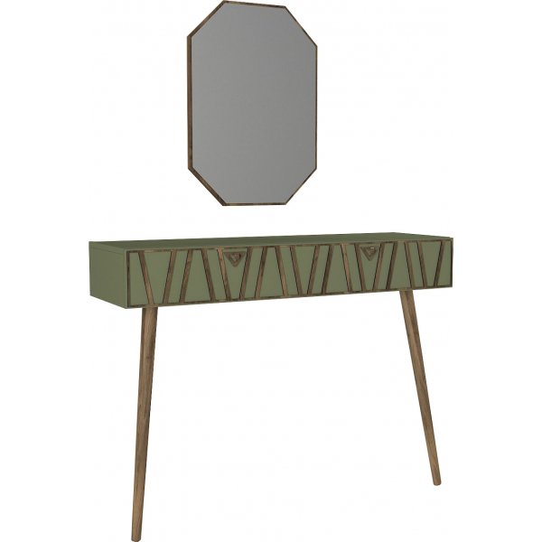 Forest avlastningsbord med spegel 120x 35 cm - Valnt/mrkgrn