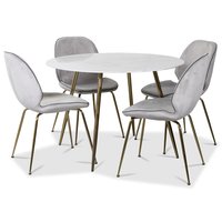 Art matgrupp: Runt bord marmor/Mässing + 4 st Deco stolar ljusgrå sammet / mässing Art matgrupp: Runt bord marmor/Mässing + 4 st Deco stolar ljusgrå sammet / mässing
