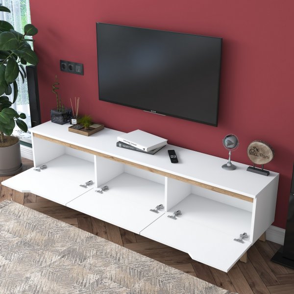 Banc multimdia Duno Blanc/noyer