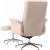 Hagn fauteuil met voetenbank - Beige schapenvacht imitatie/white wash eiken + Textielreiniging voor meubels