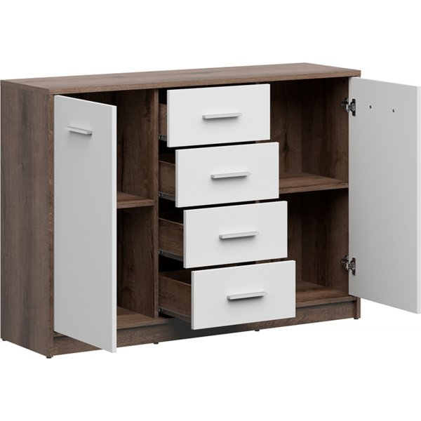 Meuble de rangement Nepo Plus - Chne fonc/blanc