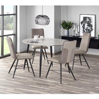 Belagio matbord runt 120 cm - Vit marmor/svart Belagio matbord runt 120 cm - Vit marmor/svart