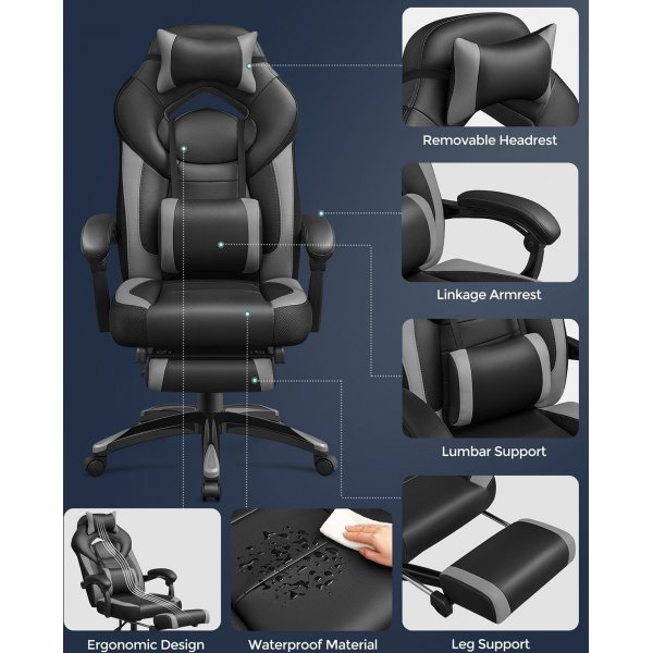 Chaise de bureau Waldemar - Noir/gris