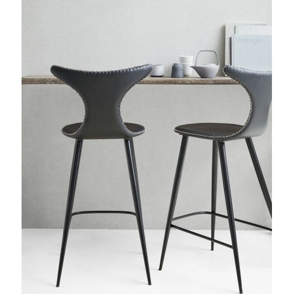 Dolphin barstol - Svart PU Dolphin barstol - Svart PU