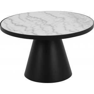 Soli soffbord 65 cm - Vit marmor/svart
