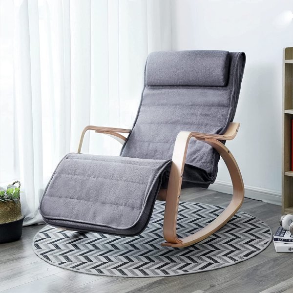 Chaise berçante Ubbe - Gris foncé Chaise berçante Ubbe - Gris foncé