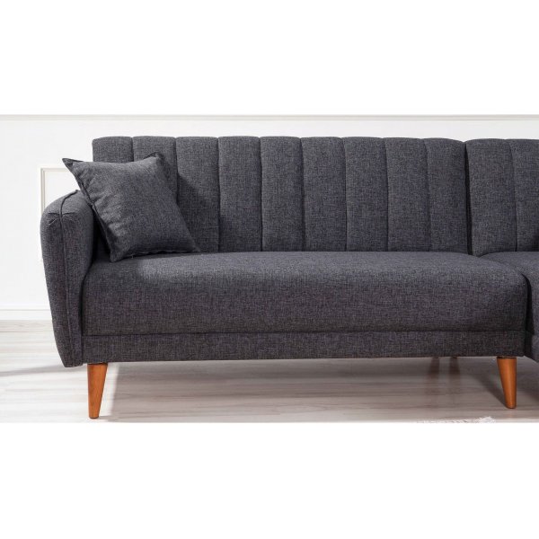 Slaapbank Aqua Rechts - Donkergrijs